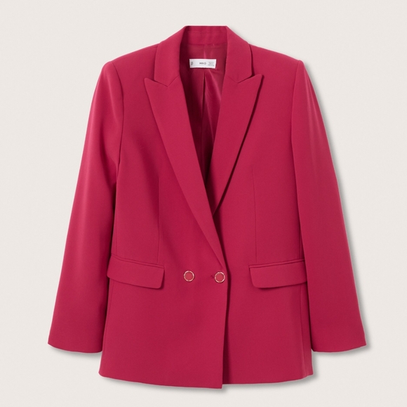 Mango double breasted suit blazer iguana pink - Picture 1 of 10